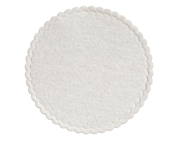 3.25 in Linen-Like Scalloped White Coasters With Wax Backing 1000 ct.