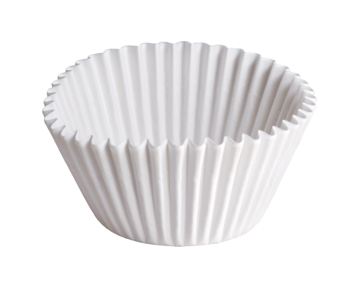 4.5 in White Fluted Baking Cups 10000 ct.
