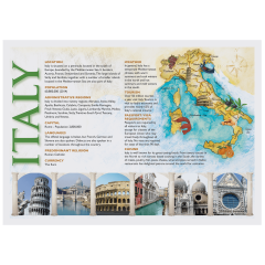 10 in x 14 in Map of Italy Paper Placemats 1000 ct.