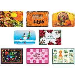 10 in x 14 in Fall and Winter Paper Placemats 8 Designs Combo Pack 1000 ct.