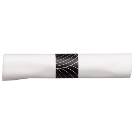 Shop for 7.5 in x 4.25 in Pre-rolled Linen-Like Natural CaterWrap Gray Onyx Dinner  Napkins with Black Cutlery 100 ct.