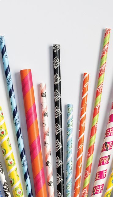 Custom printed paper straws